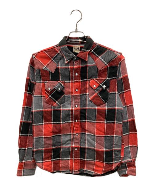 Joe McCOY（ジョーマッコイ）Joe McCOY (ジョーマッコイ) チェックウエスタンネルシャツ レッド サイズ:16の古着・服飾アイテム