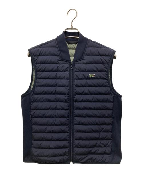 LACOSTE（ラコステ）LACOSTE (ラコステ) リブニットカラーダウンベスト ネイビー サイズ:US Mの古着・服飾アイテム