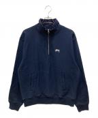 stussyステューシー）の古着「Stock Fleece Mock/ストック フリース モック」｜ネイビー