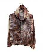 NOMARHYTHM TEXTILEノーマリズムテキスタイル）の古着「Tie Dye Nylon Zip Parka/タイダイ ナイロン ジップ パーカー」｜ブラウン