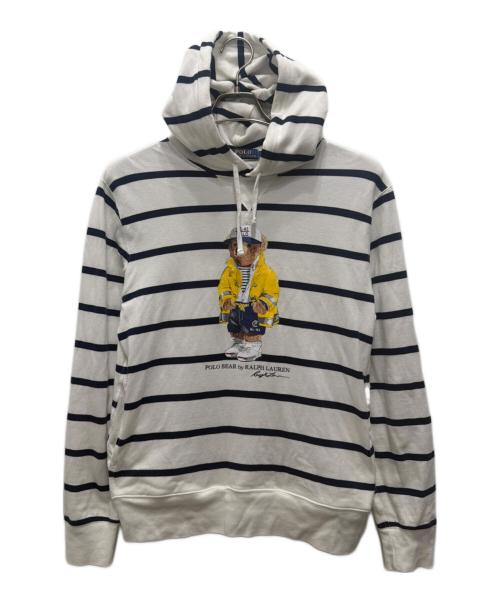 POLO RALPH LAUREN（ポロ・ラルフローレン）POLO RALPH LAUREN (ポロ・ラルフローレン) ポロベアボーダーパーカー ホワイト サイズ:Sの古着・服飾アイテム