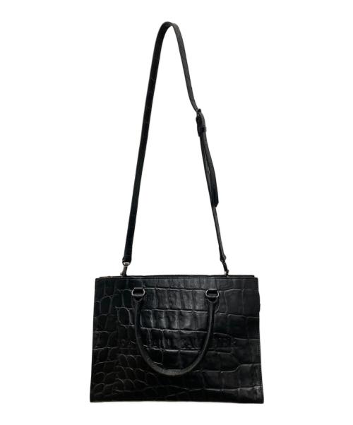 Jean Paul GAULTIER（ジャンポールゴルチェ）Jean Paul GAULTIER (ジャンポールゴルチェ) クロコ型押し2WAYバッグ ブラックの古着・服飾アイテム