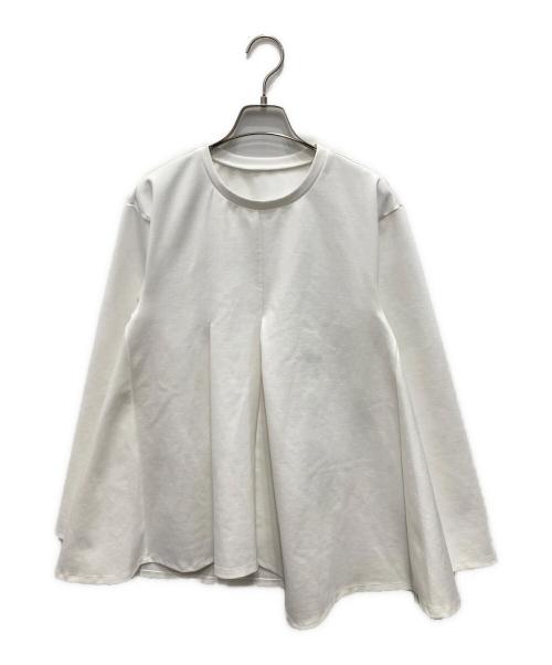 ELENDEEK（エレンディーク）ELENDEEK (エレンディーク) アシンメトリーヘムロングスリーブカットソー ホワイト サイズ:Fの古着・服飾アイテム