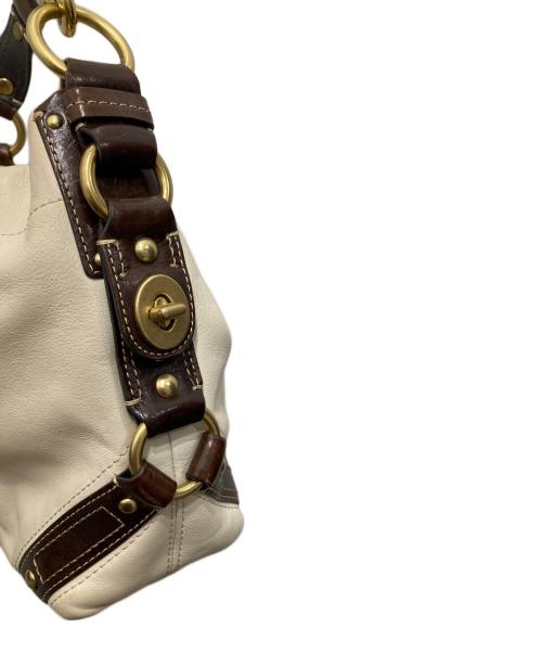COACH（コーチ）COACH (コーチ) ミディアム カーリー レザー ホーボー ワンショルダーバッグ ベージュの古着・服飾アイテム