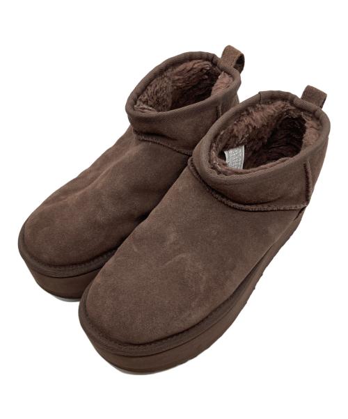 UGG（アグ）UGG (アグ) 厚底ムートンブーツ ブラウン サイズ:24の古着・服飾アイテム