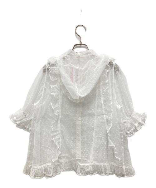 CHALMIERE（シャルミエール）chalmiere (シャルミエール) ドットチュールブラウス ホワイト サイズ:Mの古着・服飾アイテム