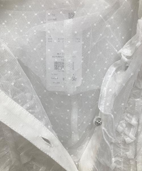 CHALMIERE（シャルミエール）chalmiere (シャルミエール) ドットチュールブラウス ホワイト サイズ:Mの古着・服飾アイテム