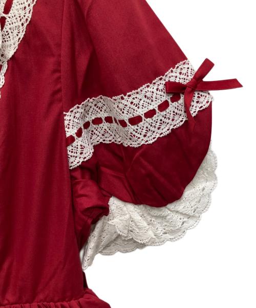 CHALMIERE（シャルミエール）chalmiere (シャルミエール) ハシゴレースワンピース レッド サイズ:M 未使用品の古着・服飾アイテム