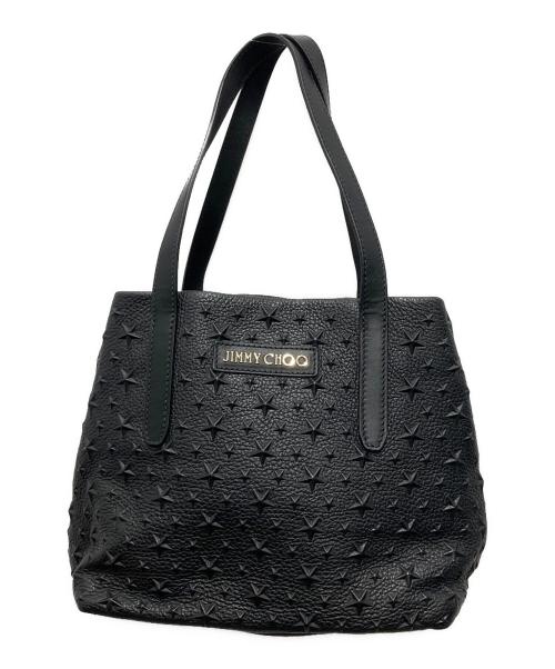 JIMMY CHOO（ジミーチュウ）JIMMY CHOO (ジミーチュウ) サラ Sエンボスドスター ハンドバッグ ブラックの古着・服飾アイテム