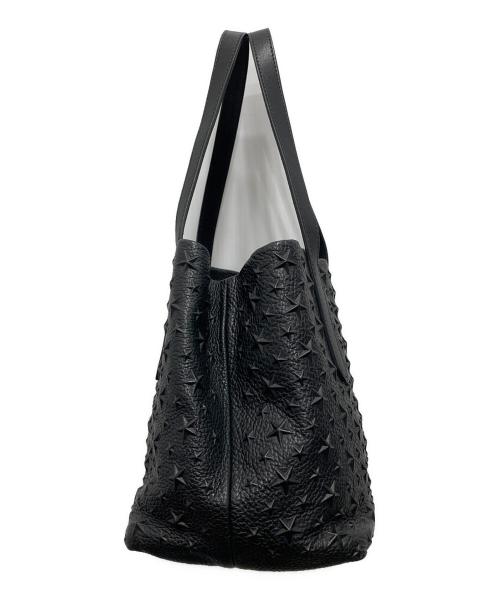 JIMMY CHOO（ジミーチュウ）JIMMY CHOO (ジミーチュウ) サラ Sエンボスドスター ハンドバッグ ブラックの古着・服飾アイテム