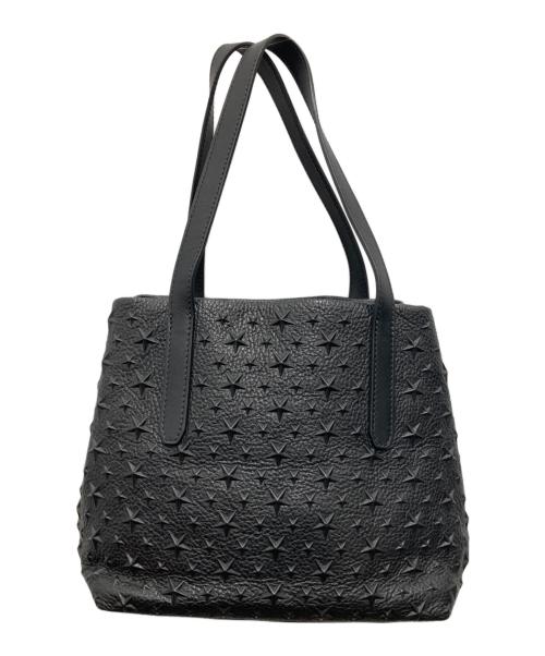 JIMMY CHOO（ジミーチュウ）JIMMY CHOO (ジミーチュウ) サラ Sエンボスドスター ハンドバッグ ブラックの古着・服飾アイテム