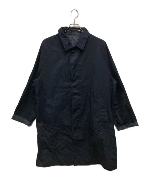 JOURNAL STANDARD（ジャーナルスタンダード）JOURNAL STANDARD (ジャーナルスタンダード) チェックリバーシブルステンカラーコート ネイビー サイズ:Lの古着・服飾アイテム