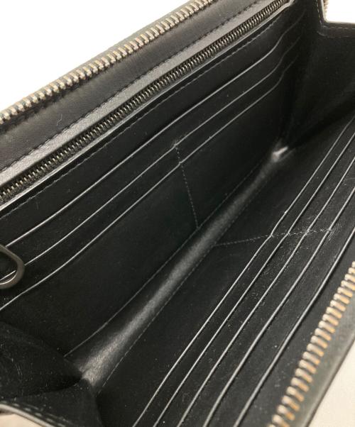 BOTTEGA VENETA（ボッテガベネタ）BOTTEGA VENETA (ボッテガベネタ) カーフイントレチャートスリムラウンド長財布 ブラックの古着・服飾アイテム