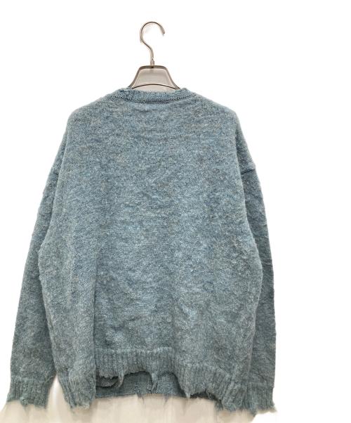 F/CE.（エフシーイー）F/CE. (エフシーイー) DISTRESSED KNIT CARDIGAN ブルー サイズ:Lの古着・服飾アイテム