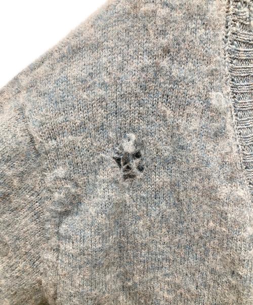 F/CE.（エフシーイー）F/CE. (エフシーイー) DISTRESSED KNIT CARDIGAN ブルー サイズ:Lの古着・服飾アイテム