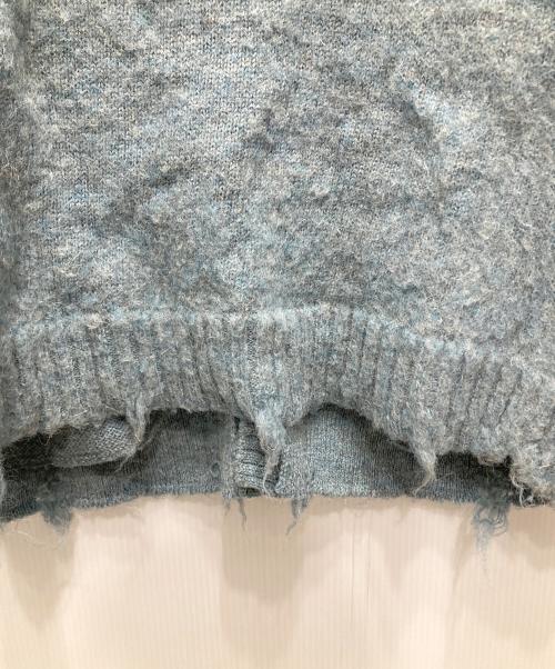 F/CE.（エフシーイー）F/CE. (エフシーイー) DISTRESSED KNIT CARDIGAN ブルー サイズ:Lの古着・服飾アイテム