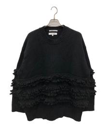 F/CE.（エフシーイー）の古着「DUAL TEXTURE SHIFTED LINES KNIT」｜ブラック