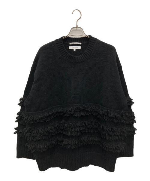 F/CE.（エフシーイー）F/CE. (エフシーイー) DUAL TEXTURE SHIFTED LINES KNIT ブラック サイズ:Lの古着・服飾アイテム