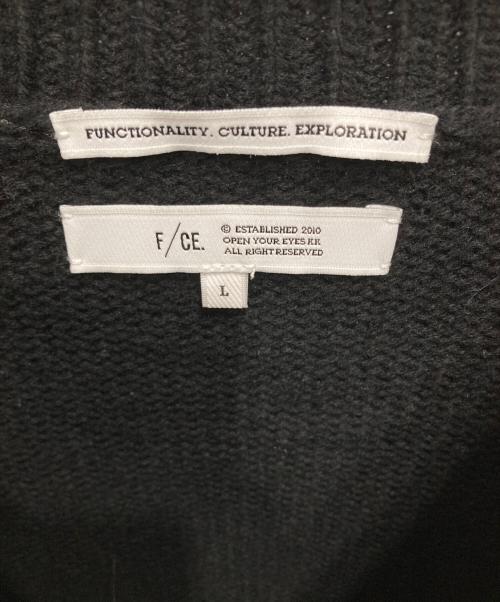 F/CE.（エフシーイー）F/CE. (エフシーイー) DUAL TEXTURE SHIFTED LINES KNIT ブラック サイズ:Lの古着・服飾アイテム