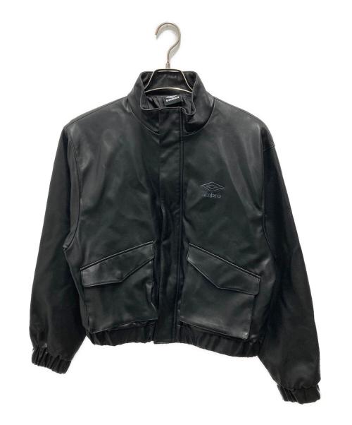 UMBRO（アンブロ）UMBRO (アンブロ) ALAND (エーランド) フェイクレザーブルゾン ブラック サイズ:Sの古着・服飾アイテム