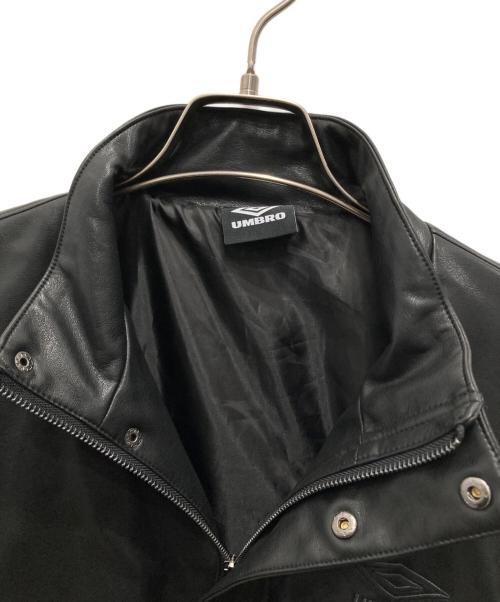 UMBRO（アンブロ）UMBRO (アンブロ) ALAND (エーランド) フェイクレザーブルゾン ブラック サイズ:Sの古着・服飾アイテム