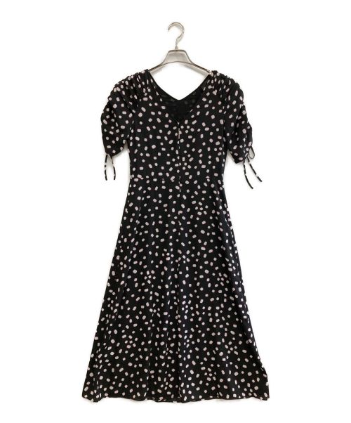 Kate Spade（ケイトスペード）Kate Spade (ケイトスペード) メロウドットミディドレス ブラック サイズ:０の古着・服飾アイテム