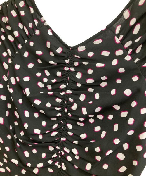 Kate Spade（ケイトスペード）Kate Spade (ケイトスペード) メロウドットミディドレス ブラック サイズ:０の古着・服飾アイテム