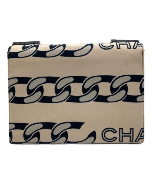 CHANEL（シャネル）CHANEL (シャネル) キャンバス＆レザー チェーン柄バッグ ベージュの古着・服飾アイテム