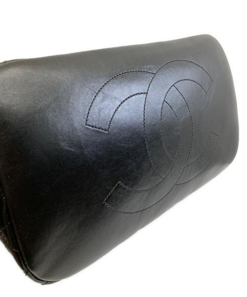 CHANEL（シャネル）CHANEL (シャネル) エンブロイダリー　ウール×レザー2WAYハンドバッグ ブラックの古着・服飾アイテム