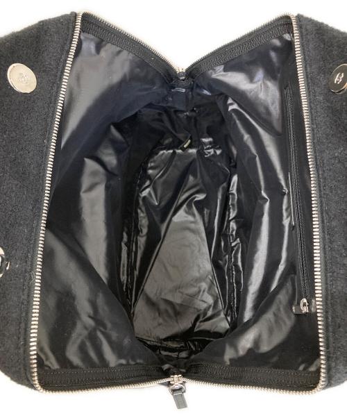 CHANEL（シャネル）CHANEL (シャネル) エンブロイダリー　ウール×レザー2WAYハンドバッグ ブラックの古着・服飾アイテム