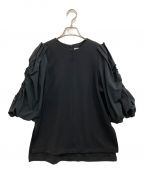UN3D.アンスリード）の古着「オープンギャザースリーブトップ」｜ブラック