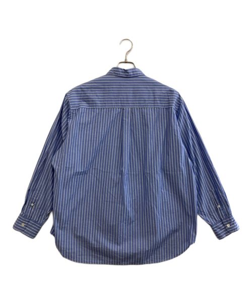 MY（マイ）MY (マイ) striped button down collar shirt ブルー×ホワイト サイズ:1の古着・服飾アイテム