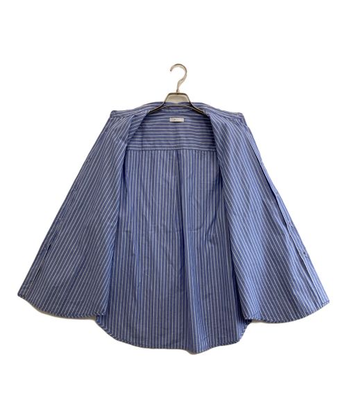 MY（マイ）MY (マイ) striped button down collar shirt ブルー×ホワイト サイズ:1の古着・服飾アイテム