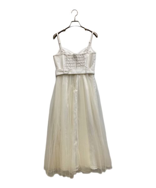 And Couture（アンドクチュール）And Couture (アンドクチュール) デニム×チュールフレアキャミワンピース ホワイト サイズ:38の古着・服飾アイテム