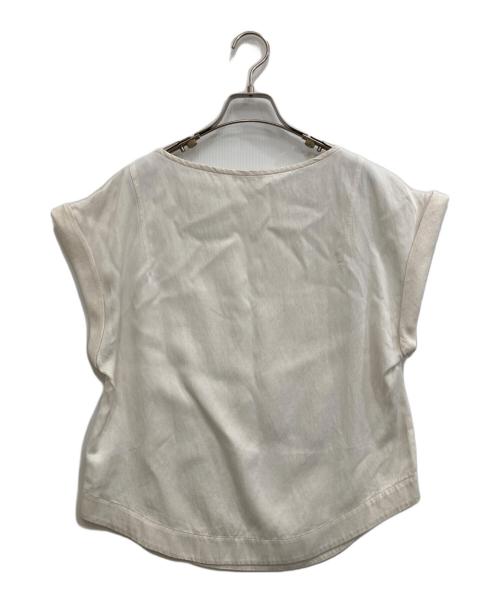 DES PRES（デ プレ）DES PRES (デ プレ) ソフトサテンフレンチスリーブブラウス アイボリー サイズ:Fの古着・服飾アイテム