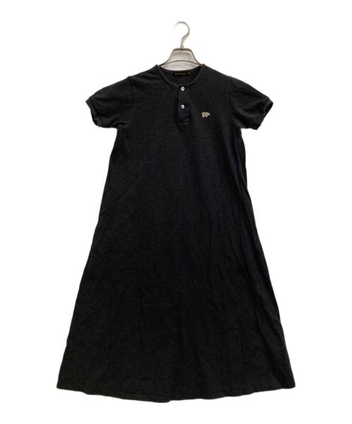 SCYEBASICS（サイベーシックス）SCYEBASICS (サイベーシックス) 鹿の子ヘンリーネックワンピース グレー サイズ:38の古着・服飾アイテム
