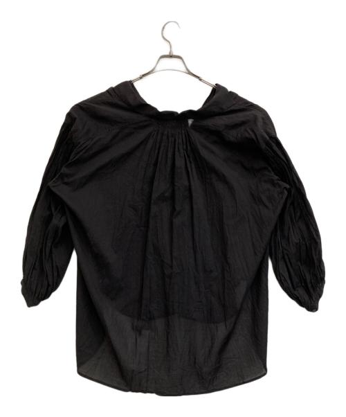 ne quittez pas（ヌキテパ）ne quittez pas (ヌキテパ) コットンボイルスキッパーカラーギャザーブラウス グレー サイズ:-の古着・服飾アイテム