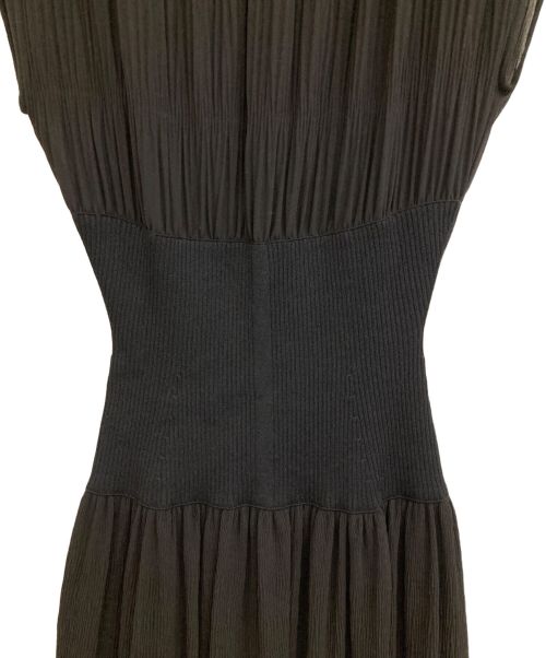 FRAY ID（フレイ アイディー）FRAY ID (フレイ アイディー) プリーツウエストリブワンピース ブラック サイズ:1の古着・服飾アイテム