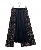 ELENDEEKエレンディーク）の古着「ミックスプリーツスカート」｜ネイビー