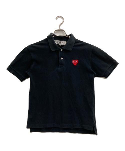 PLAY COMME des GARCONS（プレイコムデギャルソン）PLAY COMME des GARCONS (プレイ コムデギャルソン) ポロシャツ ブラック サイズ:Sの古着・服飾アイテム