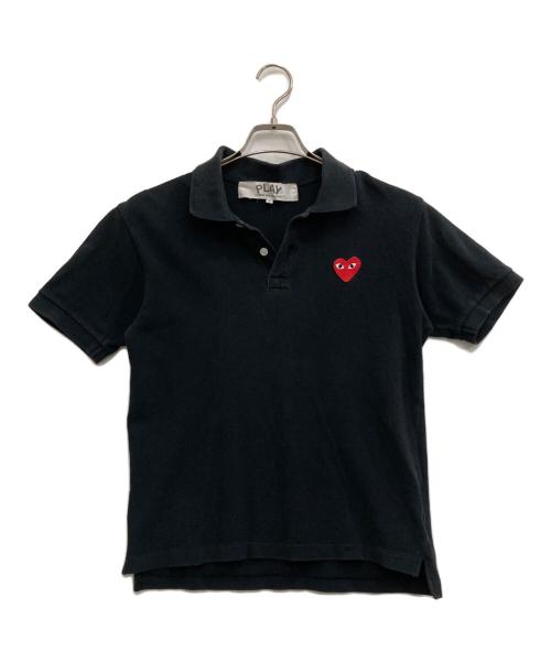 PLAY COMME des GARCONS（プレイコムデギャルソン）PLAY COMME des GARCONS (プレイ コムデギャルソン) ポロシャツ ブラック サイズ:Sの古着・服飾アイテム