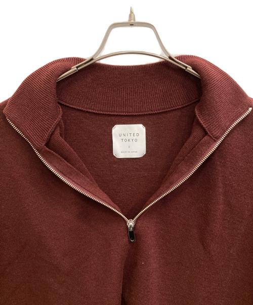 UNITED TOKYO（ユナイテッドトーキョー）UNITED TOKYO (ユナイテッドトーキョー) ハーフジプニット ボルドー サイズ:3の古着・服飾アイテム