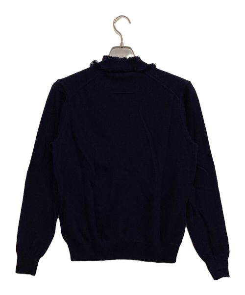 SLOANE（スローン）SLOANE (スローン) 14G天竺 ウールxコットン フリンジVネックカーディガン ネイビー サイズ:3 未使用品の古着・服飾アイテム