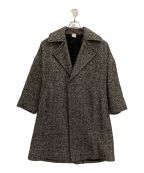 ELINエリン）の古着「ウールツイードコート」｜ブラック×ホワイト