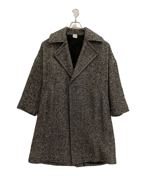 ELIN（エリン）ELIN (エリン) ウールツイードコート ブラック×ホワイト サイズ:38の古着・服飾アイテム