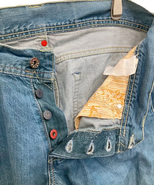 EVISU（エヴィス）EVISU (エビス) PUMA (プーマ) カモメプリントデニムパンツ スカイブルー サイズ:SIZE 81cm (W32)の古着・服飾アイテム