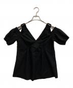 mikomoriミコモリ）の古着「デザインブラウス」｜ブラック