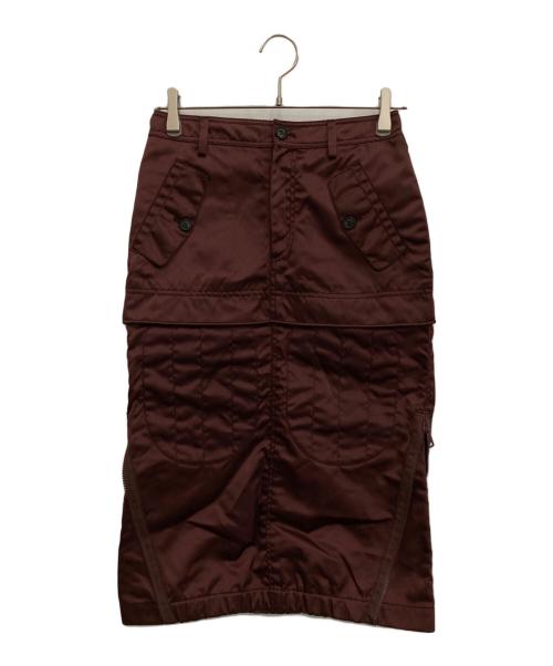 N°21（ヌメロヴェントゥーノ）N°21 (ヌメロヴェントゥーロ) ナイロンカーゴスカート ボルドー サイズ:36の古着・服飾アイテム