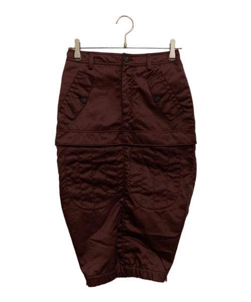 N°21（ヌメロヴェントゥーノ）N°21 (ヌメロヴェントゥーロ) ナイロンカーゴスカート ボルドー サイズ:36の古着・服飾アイテム