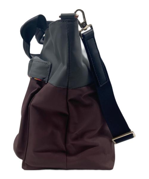 PAUL SMITH（ポールスミス）PAUL SMITH (ポールスミス) バイカラーブロックショルダーバッグ グレー×ピンクの古着・服飾アイテム